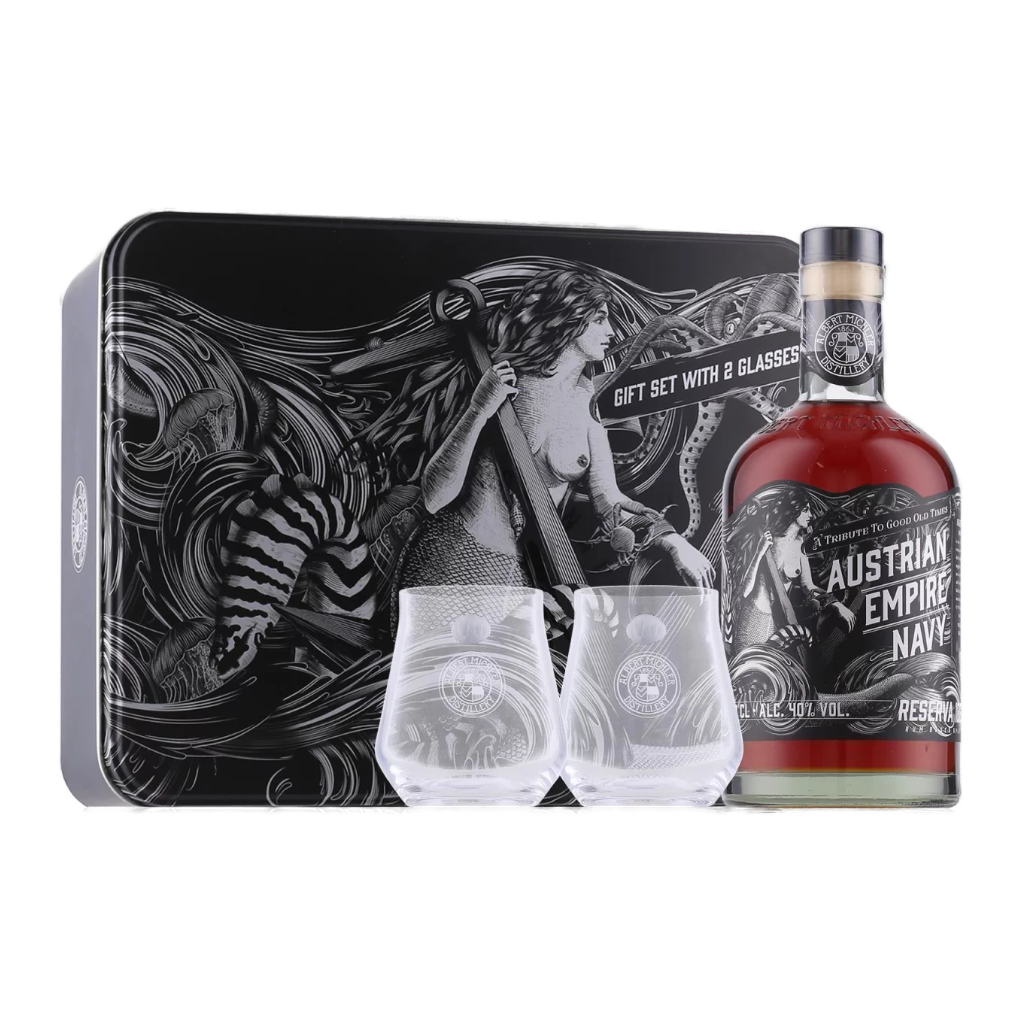 Austrian Empire Navy Reserva 1863 Spiced Rum Gläserset