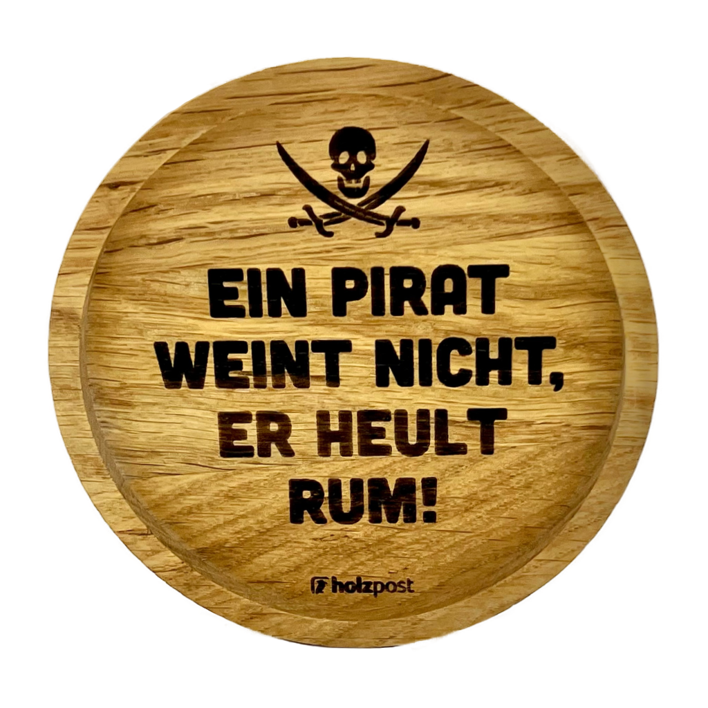Holz-Untersetzer Pirat