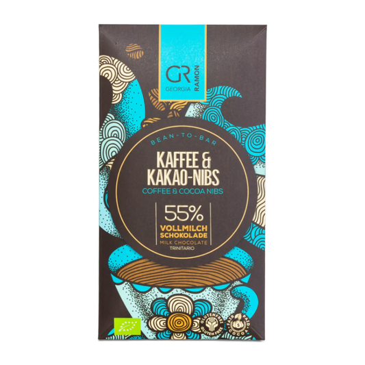 Bio-Schokolade Kaffee & Kakao-Nibs 55%