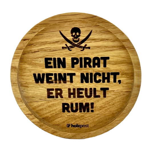 Holz-Untersetzer Pirat